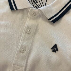 White Polo Shirt with Black Accents